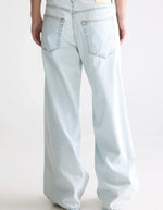 Jean Pearcy n65 Ice Bleach Bellerose, coupe ample "baggy" en denim de coton léger, taille basse.
