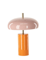 Lampe à poser en fer rose et orange D30 H40 cm pour douille E14