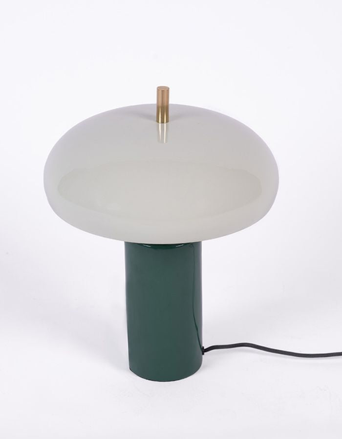 Dessus de la Lampe à poser en fer vert et vert d'eau D30 H40 cm pour douille E14