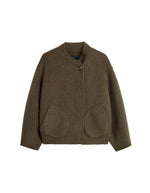 Manteau Windsor Kaki Chiné en laine double face Soeur