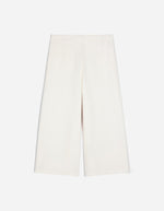 Pantalon large Griffon Vanessa Bruno écru en coton et lin, coupe 7/8, taille mi-haute.