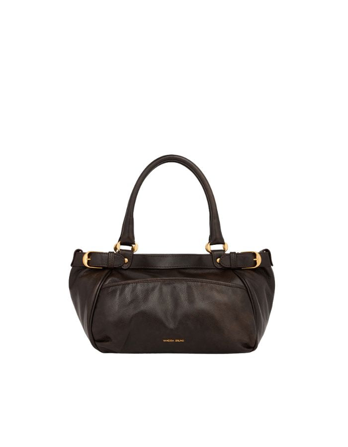 Petit Sac Lune Café en cuir effet vintage Vanessa Bruno