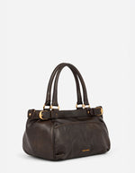 Petit Sac Lune Café en cuir effet vintage Vanessa Bruno