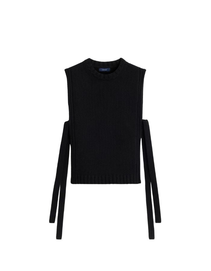 Plastron femme Uzel noir en laine vierge Soeur