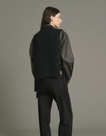 Plastron femme Uzel noir en laine vierge Soeur