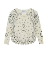 Pull Mela Bandana blanc en cachemire imprimé Kujten