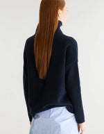 Pull Amedo Navy bleu marine à col cheminée pour femme Bellerose