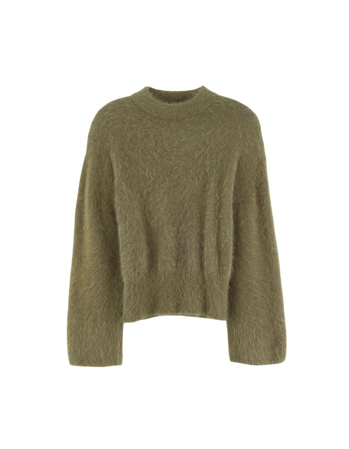 Pull Dateko Dusty Olive en angora pour femme Bellerose