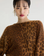 Pull Dioal Combo A Bellerose en maille léopard camel et marron
