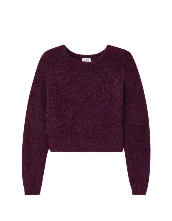 Pull col rond Niby Canneberge Chiné American Vintage