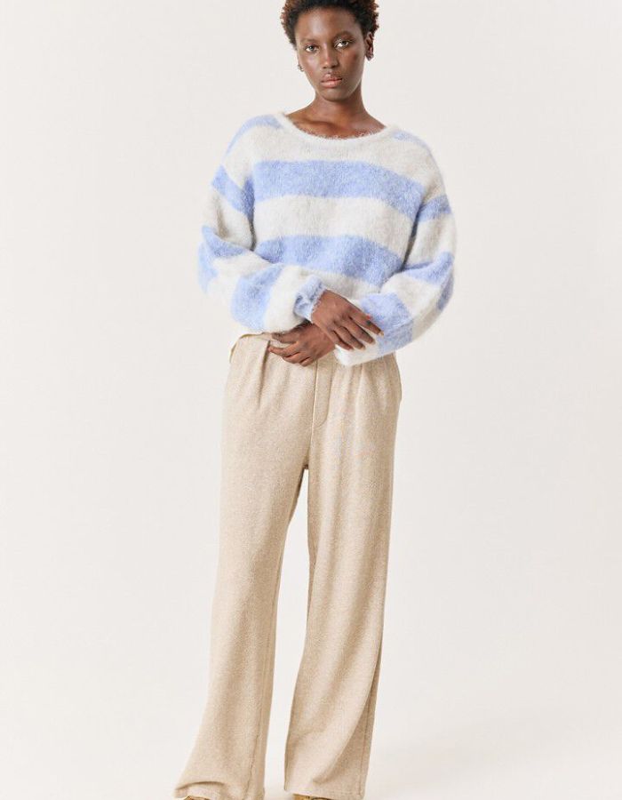Pull Niby Rayures Givre en alpaga – American Vintage