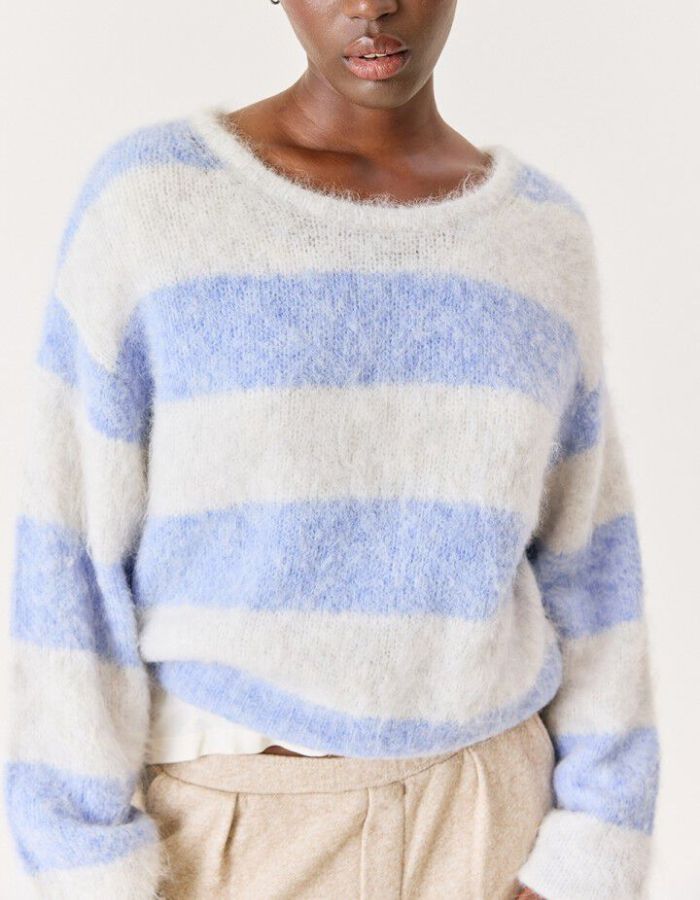 Pull Niby Rayures Givre en alpaga – American Vintage