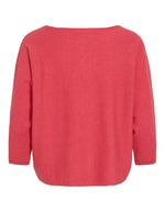 Pull Malu Vila Hibiscus en maille, col bateau, manches 3/4, coupe ample.