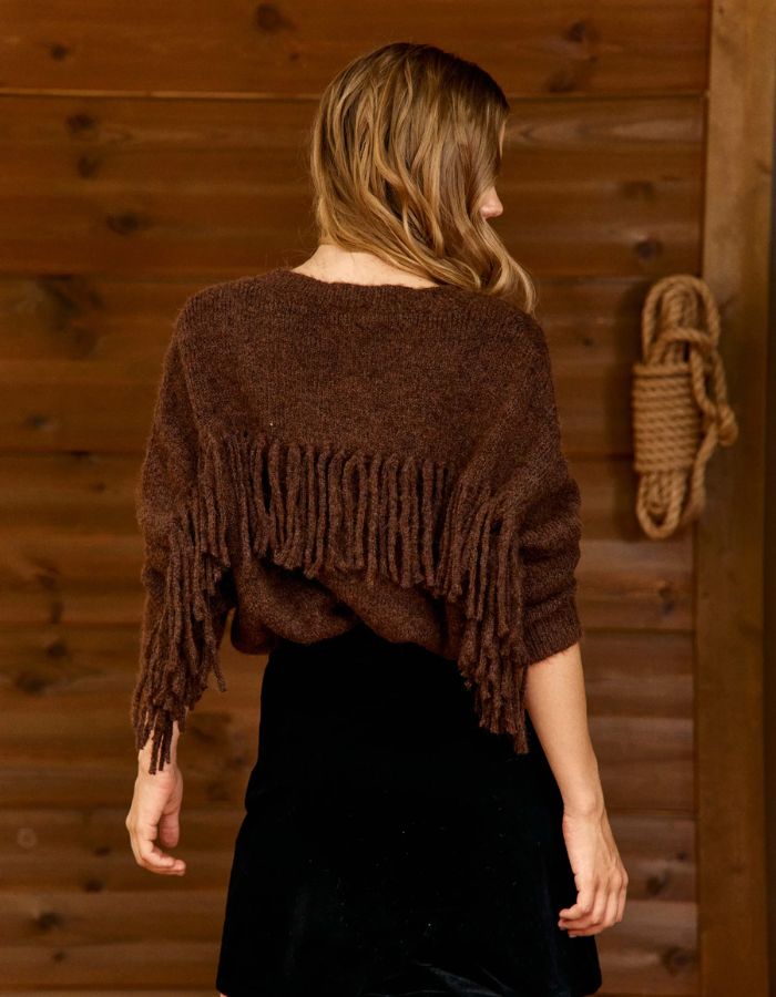 Pull Moon à franges Marron La Petite Étoile