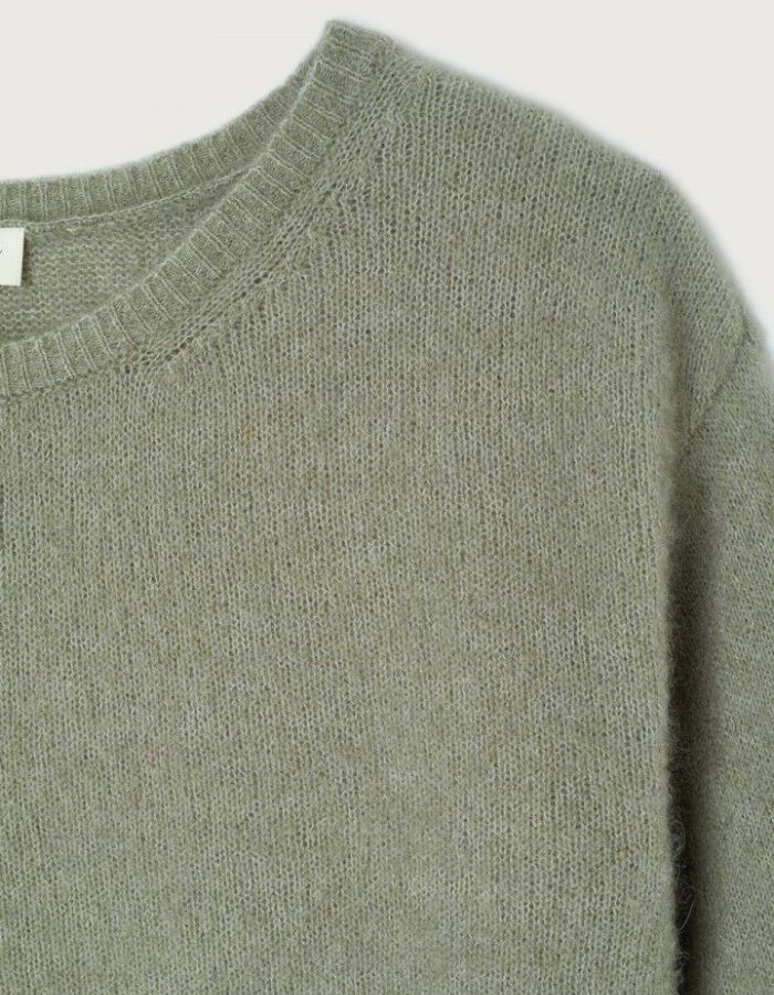 Pull Vitow Kaki multichiné en alpaga et laine – American Vintage