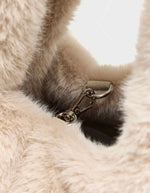 Sac à main Helga Stone en fausse fourrure crème Bellerose