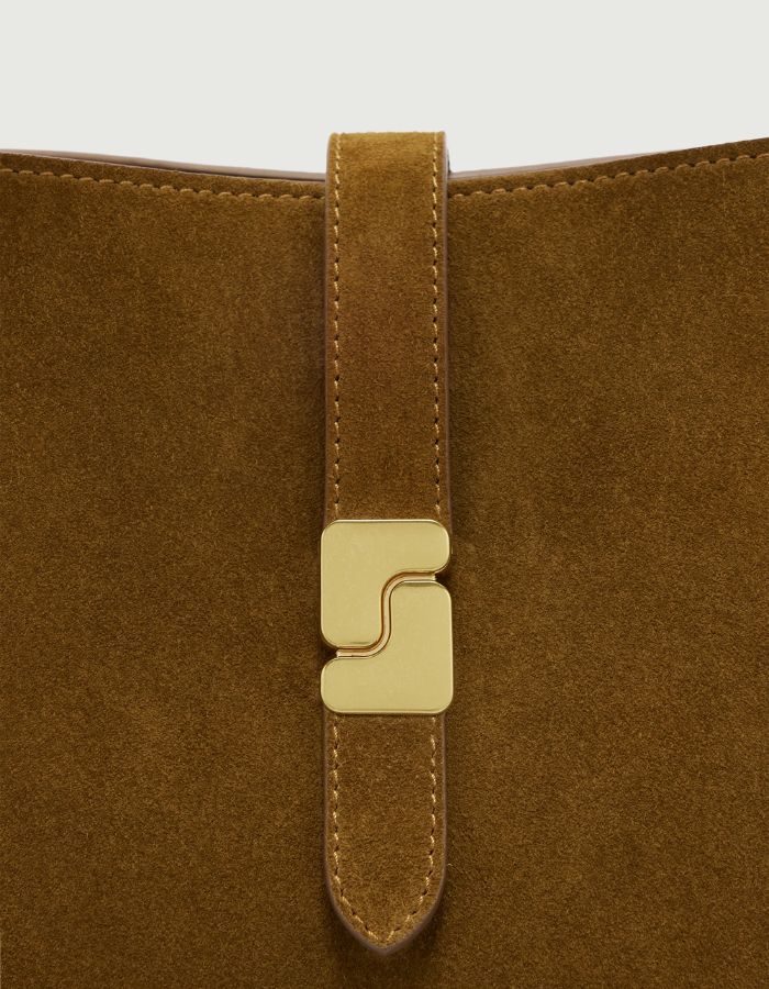 Sac seau Bello Mini Caramel en croûte de cuir Soeur