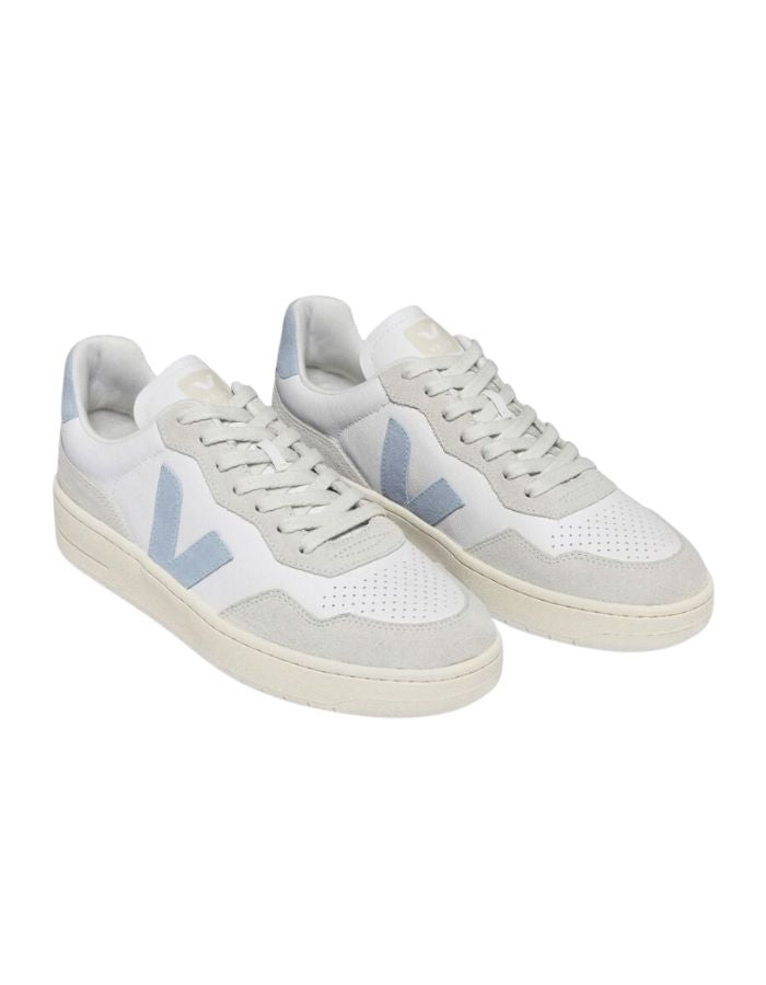 Baskets V-90 Leather White Steel