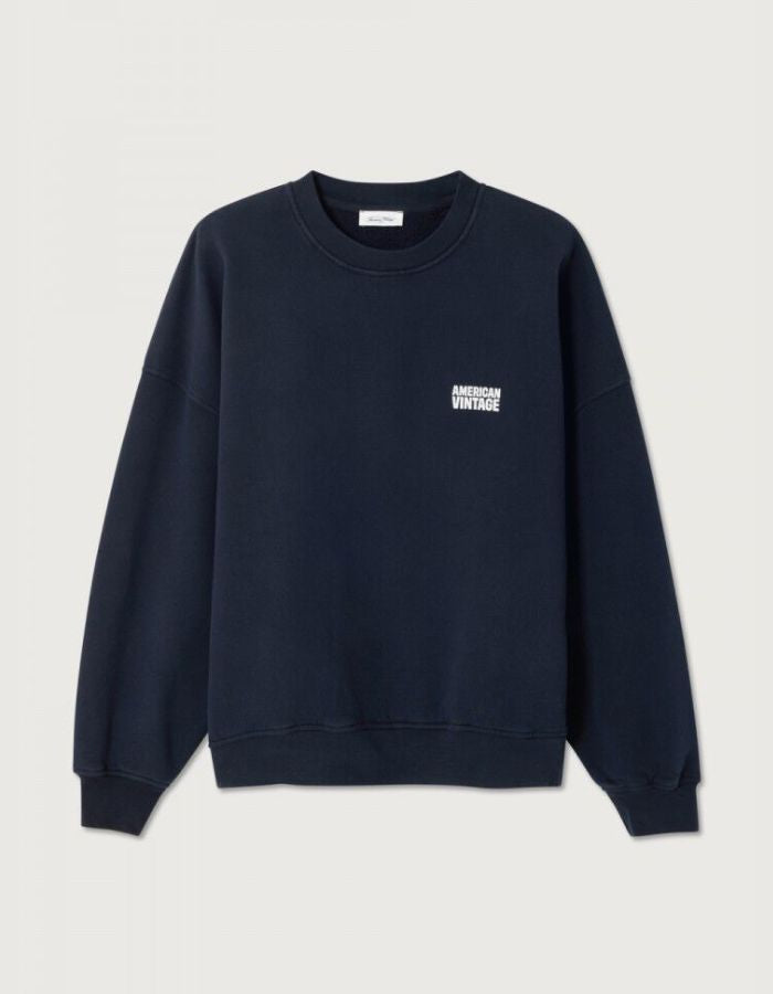 Sweat Col Rond Plizzy Navy Vintage