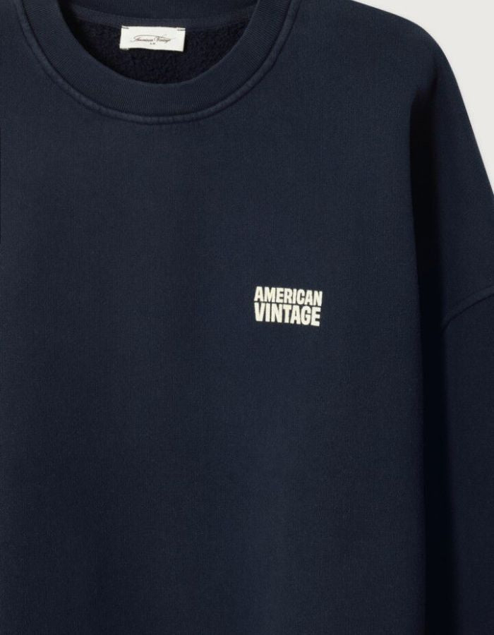 Sweat Col Rond Plizzy Navy Vintage