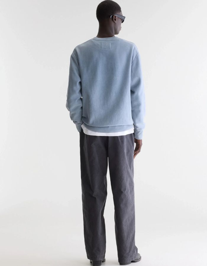 Sweatshirt homme Flake Artic bleu délavé à col rond Bellerose