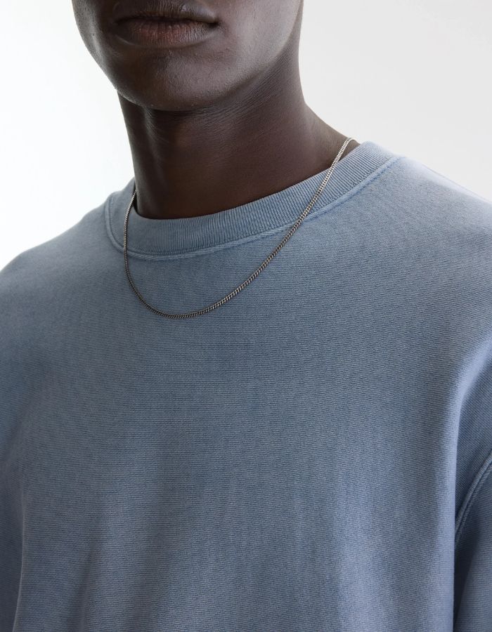Sweatshirt homme Flake Artic bleu délavé à col rond Bellerose