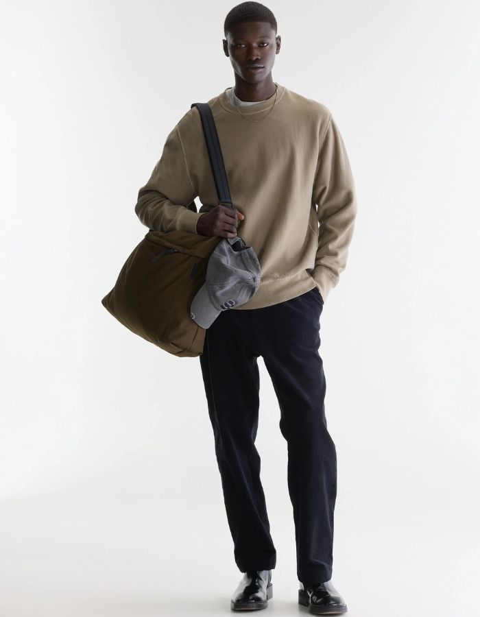 Sweatshirt homme Flake Dust kaki à col rond Bellerose