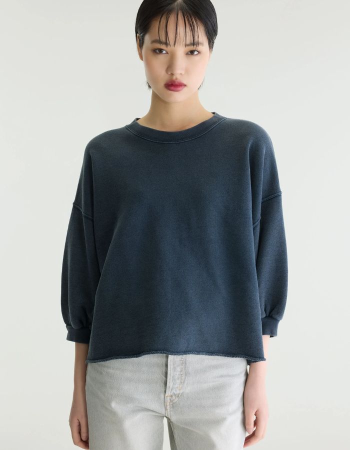 Sweat Vicske Navy Bellerose en coton bleu marine délavé