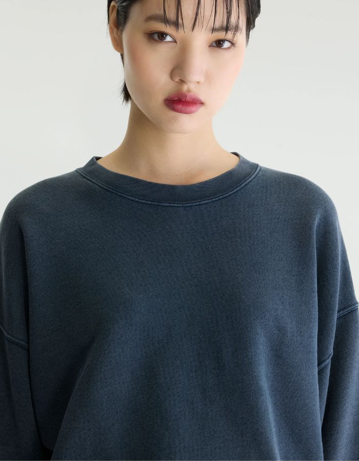 Sweat Vicske Navy Bellerose en coton bleu marine délavé