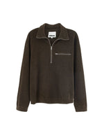 Sweatshirt homme Maber Dark Brown à col zippé Bellerose
