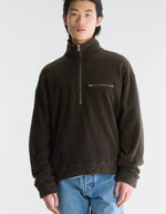 Sweatshirt homme Maber Dark Brown à col zippé Bellerose