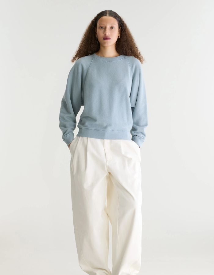 Sweatshirt Fella Metal Blue en molleton bleu délavé pour femme Bellerose