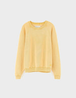 Sweatshirt Fella Sunlight Bellerose jaune moutarde en molleton de coton léger, coupe décontractée, manches raglan.