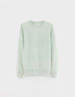 Sweatshirt Flake Aqua Bellerose en jersey de coton, coupe regular fit, col rond, finitions bord-côte.