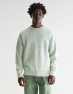 Sweatshirt FLAKE aqua en jersey de coton, coupe regular fit avec col rond et finitions bord-côte.