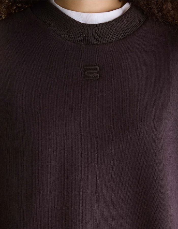 Sweatshirt Temi Dark Roast marron foncé à col rond pour femme Bellerose