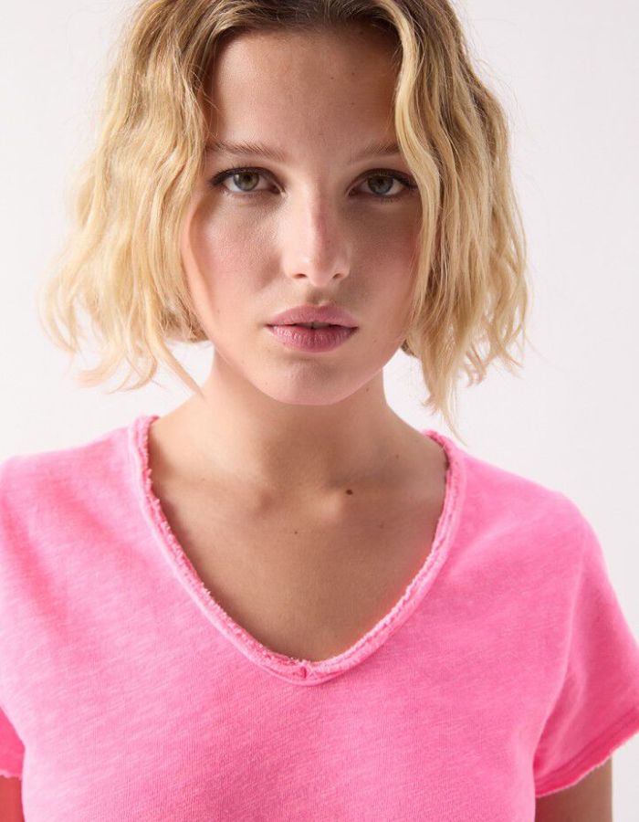 T-shirt femme Sonoma Pink Acid Fluo American Vintage
