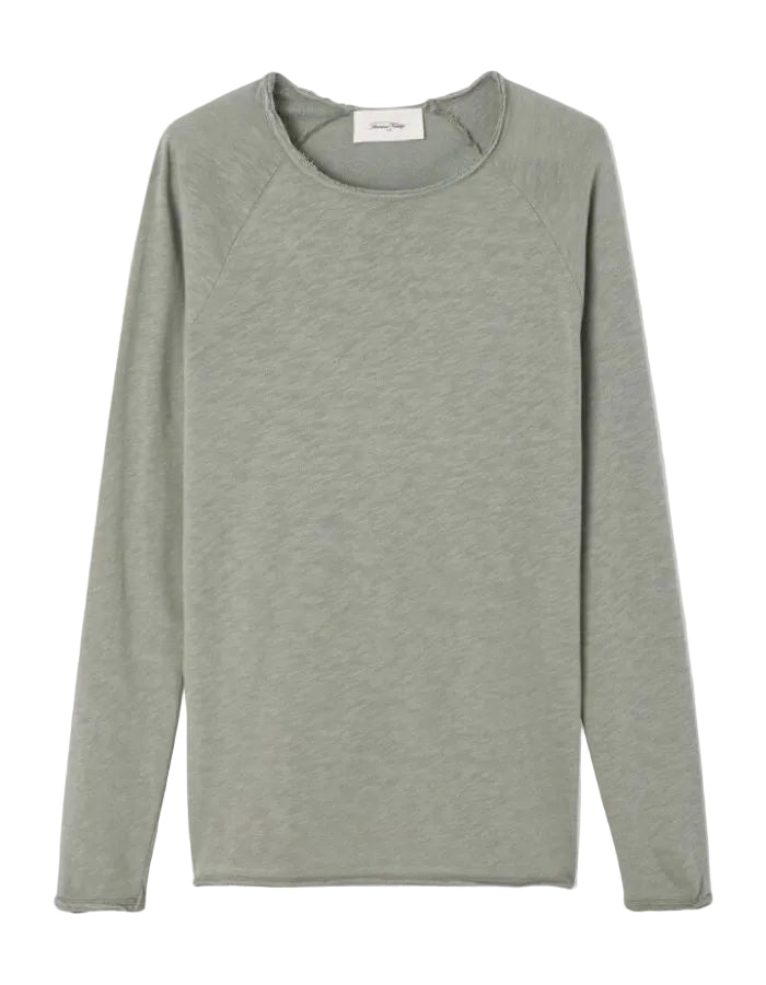 Découvrez le t-shirt épais pour homme Sonoma d'American Vintage couleur Argile Vintage. Un haut à manches raglan en coton flammé texturé au fini intérieur gratté doux.