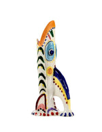 Grand vase sculptural en grès peint à la main avec motifs visages surréalistes et colorés collection Sicily par Ottolenghi