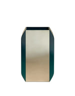 Vase Oscar Bleu Sarah/Argente: vase Art Déco bleu laqué et argenté, avec des lignes verticales.