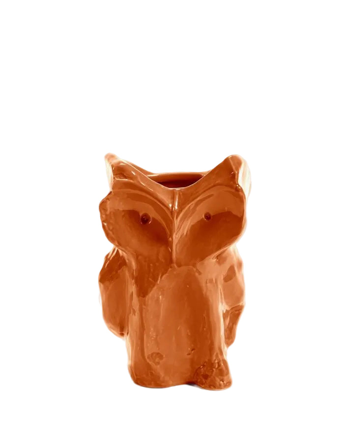 Petit vase Owl Orange Marni x Serax en céramique émaillée, design hibou facetté.