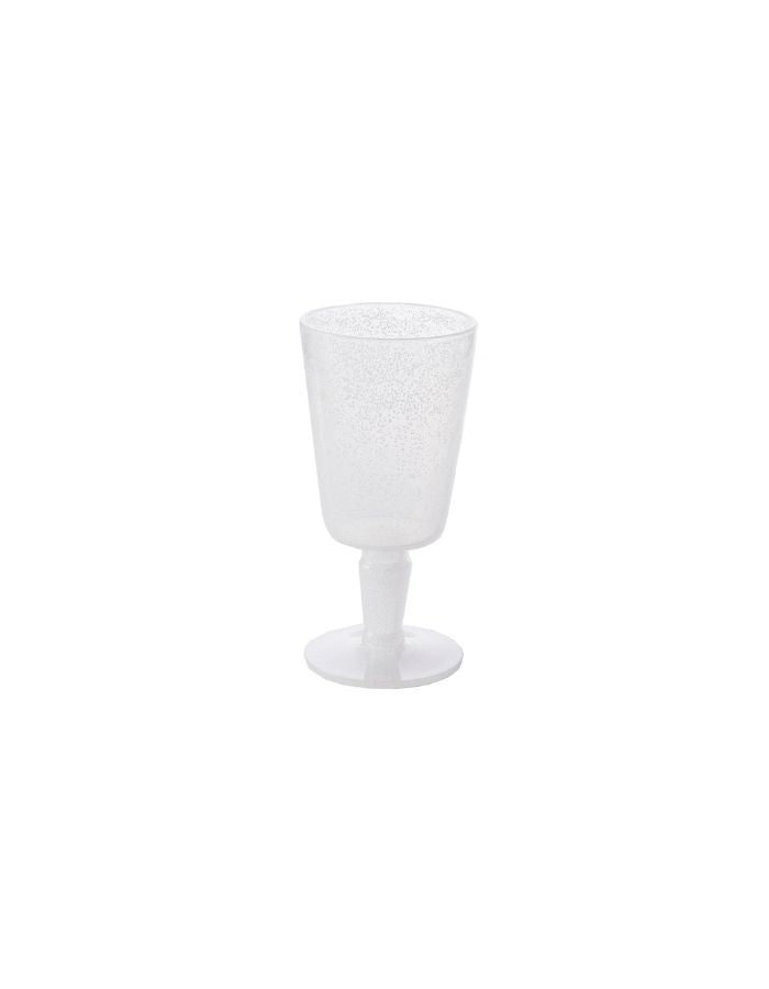 Verre à pied Plexi Transparent Memento Synth avec bulles d'air, design élégant et incassable.