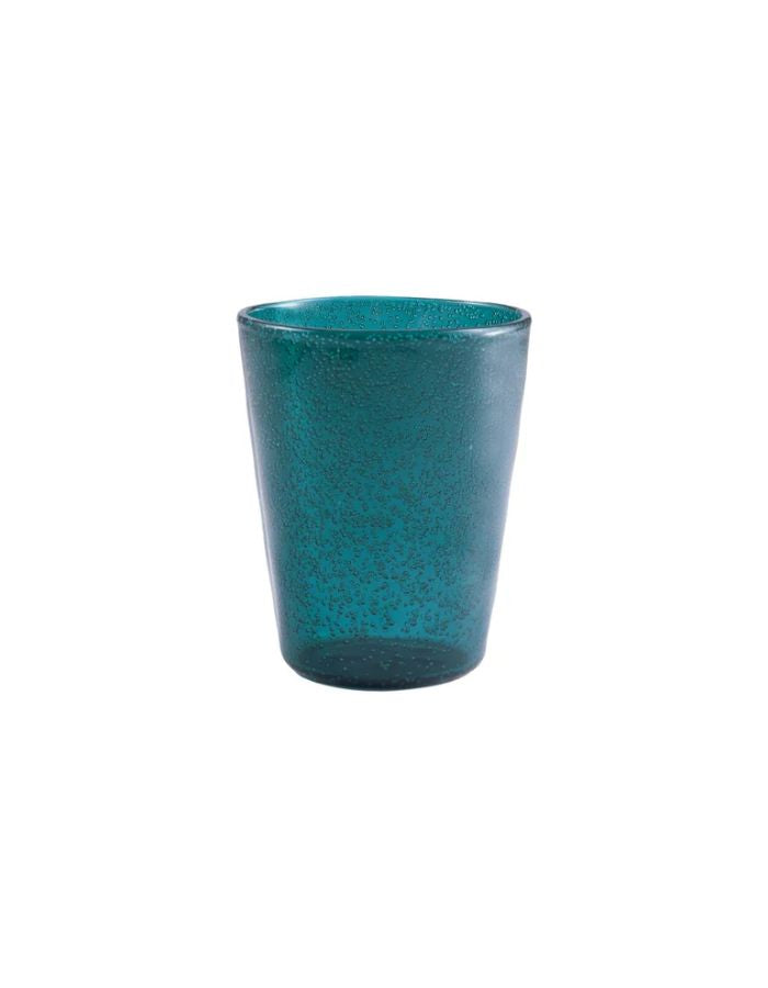 Verre Memento Synth en Plexi Bleu Pétrole, incassable, avec bulles d'air délicates.