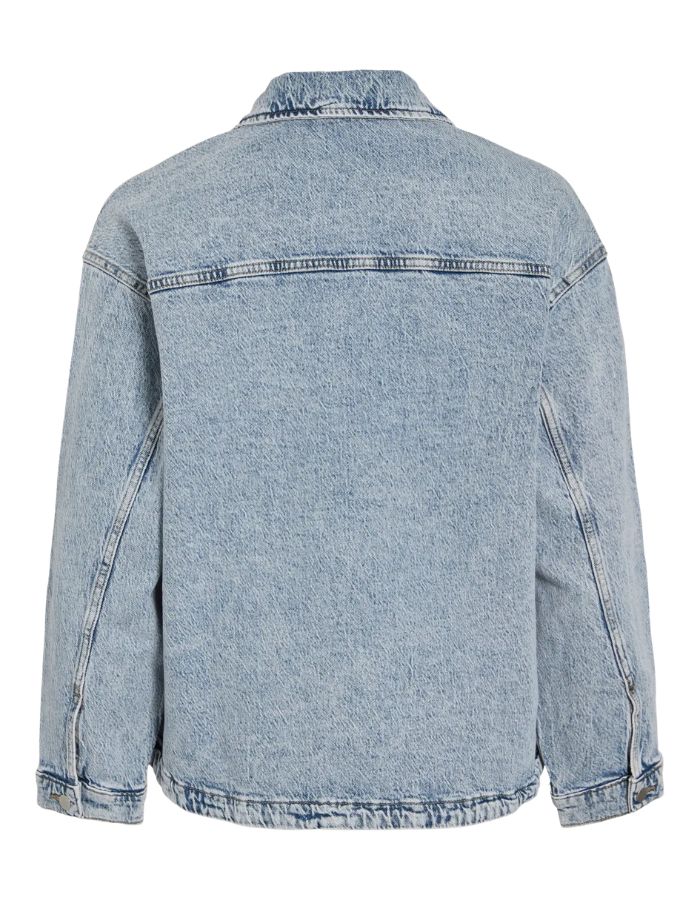 Veste en jean femme Veste Denim Light Blue Jaf Vila, coupe intemporelle, dos uni.