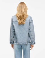 Veste denim light blue Jaf Vila pour femme, coupe intemporelle, dos uni.