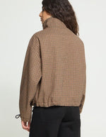 Veste courte Esolu Brown Check pied-de-poule – ICHI