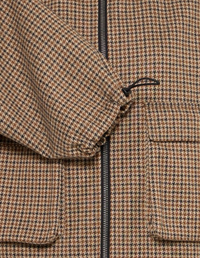 Veste courte Esolu Brown Check pied-de-poule – ICHI