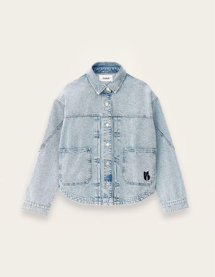 Veste Juno Bluejeans Ba&sh en coton biologique, coupe oversize, poches plaquées et logo brodé.