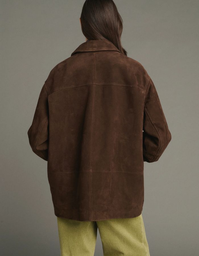 Veste Vincenzo Ébène en croûte de cuir Soeur