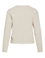 Dos de la veste Garden beige zippée en maille jersey côtelée, coupe droite.